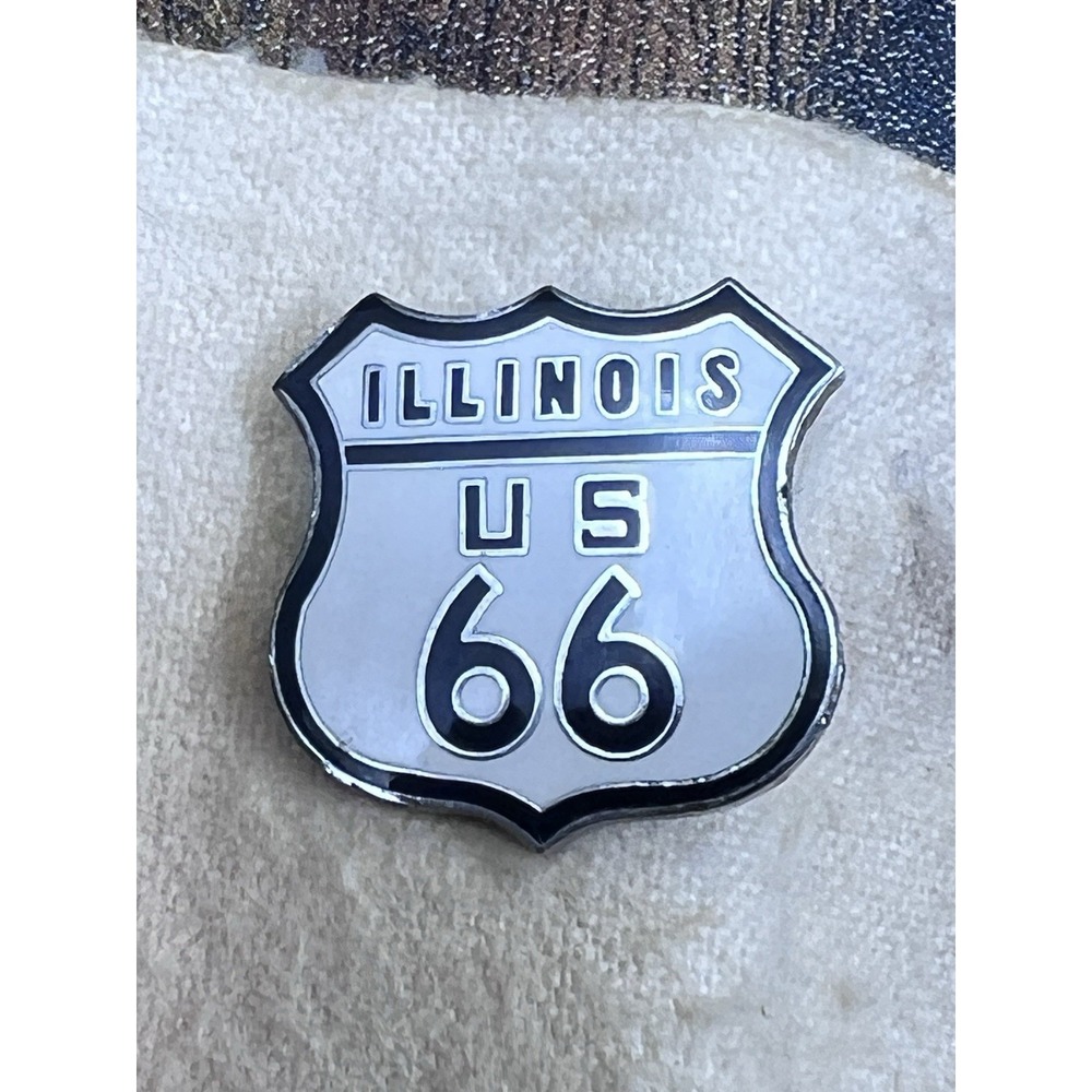ROUTE 66 ILLINOIS UNITED STATES LAPEL PIN BADGE 1 INCH